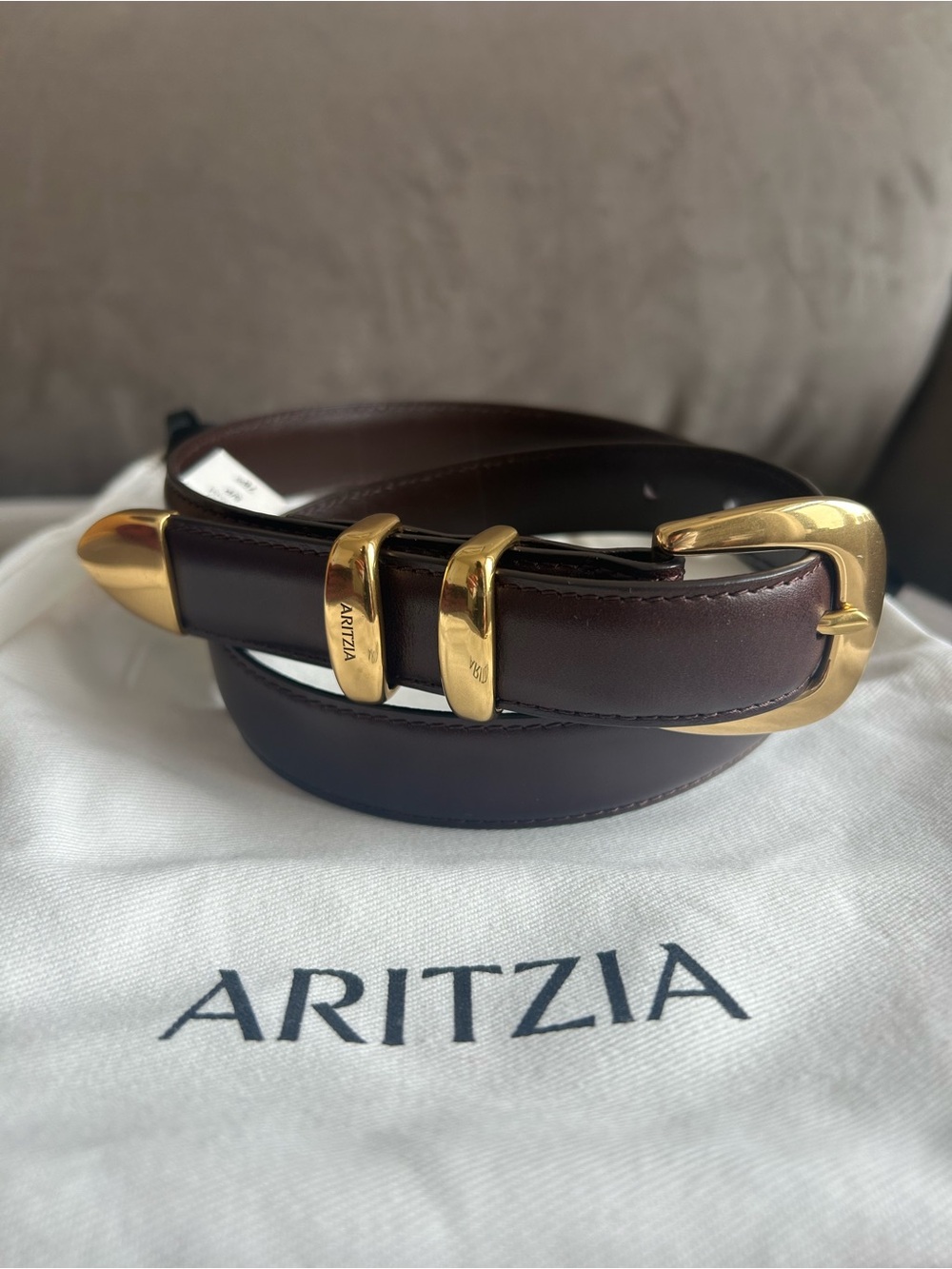 NWT Aritzia Legendary Leather Belt Manor Brown Size Small - Picture 5 of 5